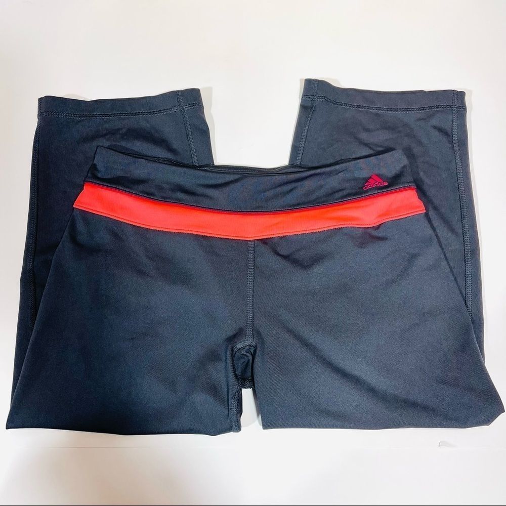 Adidas ClimaLite Black and Bright Pink Capri Short Yoga Pants Loose Size S